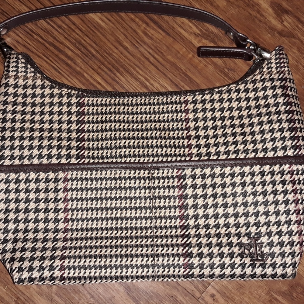 Ralph Lauren beautiful houndstooth shoulder purse